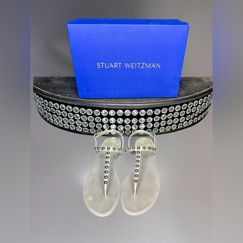 Stuart Weitzman Silver Crystal Sandals